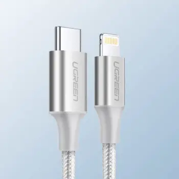 Kabllo USB Ugreen USBA në Lightning, 1m, karikim dhe të dhëna, argjendtë