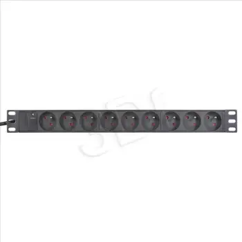 Prizë rack Alantec PZ091U3M, 19", 9 dalje Type E, kabllo 3.0m, gri
