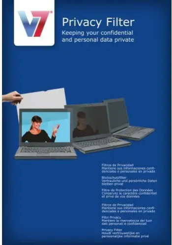 Filtër privatësie për laptop V7 (PS22.0WA2-2E), 22"