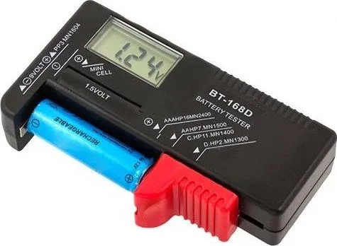 Testues baterish AG372A, ekran LCD, për AA AAA 9V, i zi - 1
