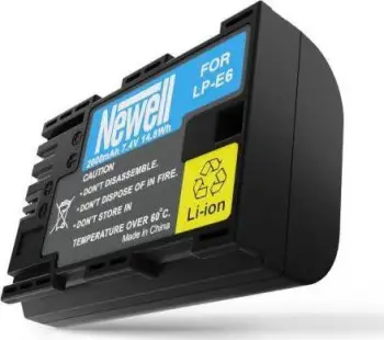 Bateri për aparat Newell LP-E6, 2000mAh, Li-ion, e zezë