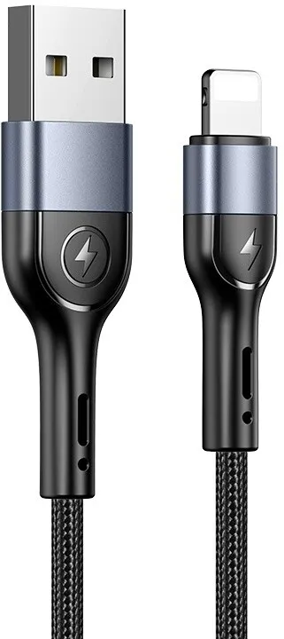 Kabllo për karikim dhe të dhëna USAMS US-SJ448 U55 lightning, 1m, e zezë - 1