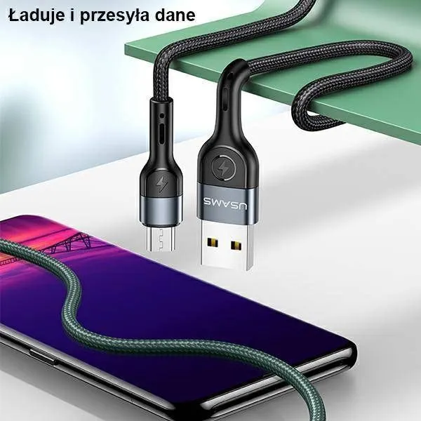 Kabllo USB Usams, USB-A, 1m, e gjelbër - 1