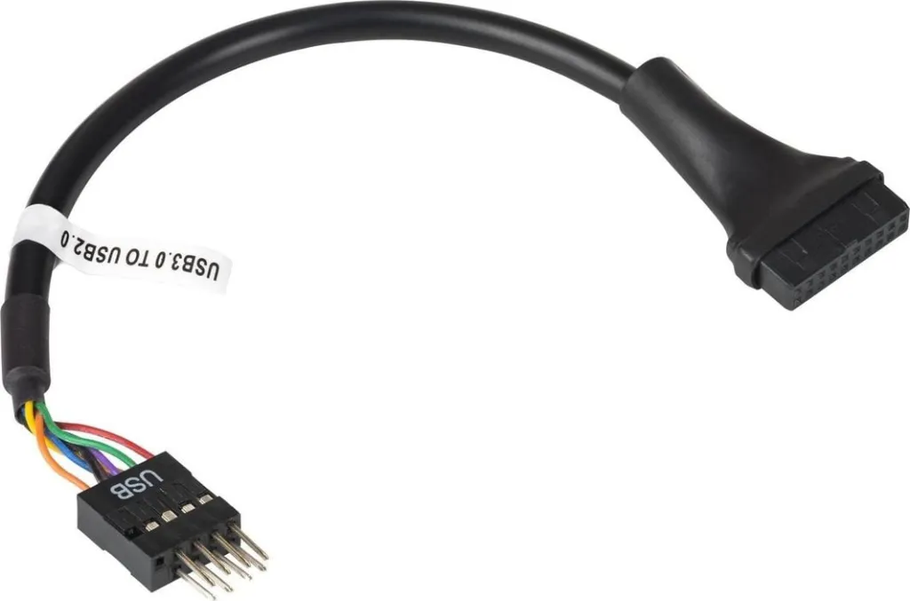 Adapter kabllo USB Akyga AKCA75, 19 pin në 9 pin, 20 cm, i zi - 1