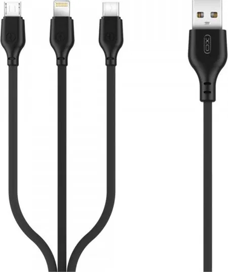 Kabllo karikimi XO NB103 3in1, 1m, 2.1A, e zezë - 1