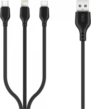 Kabllo karikimi XO NB103 3in1, 1m, 2.1A, e zezë