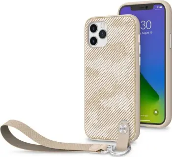 Mbrojtëse telefoni Moshi Altra për iPhone 12 12 Pro, me rrip të shkëputshëm, Sahara Beige