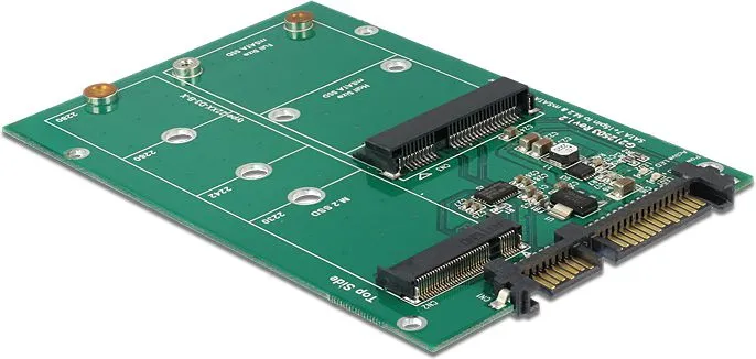Adaptues SSD Delock Converter SATA 22 Pin, 2.5" në M.2 NGFF, 2.5" në mSATA, jeshil - 1