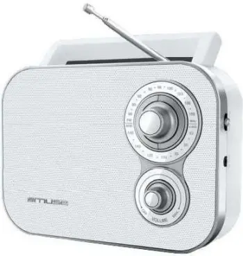 Radio portative Muse M-051 RW, 2 banda FM MW, hyrje Aux, e bardhë