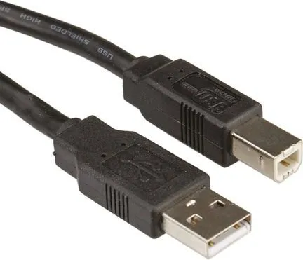 Kabllo USB Roline USB 2.0 A-B, 3m, i zi - 1