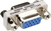 Adapter VGA Roline D Sub, HD15 femër në femër, argjendtë