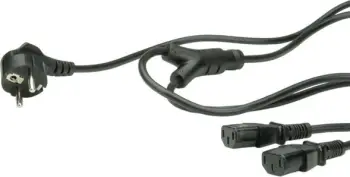 Kabllo rryme Roline 19.08.1022, 2x IEC320 C13, CEE 7/7, 2m, i zi