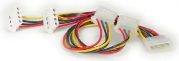 Kabull energjie ROLINE Y, 4-pin Molex në 4x 4-pin Molex 90°, i bardhë