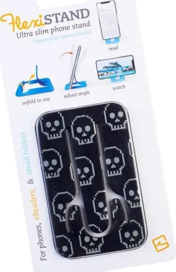 Mbajtëse telefoni Thinking Gifts Flexistand, për smartphone dhe tablet të vogël, dizajn Skulls