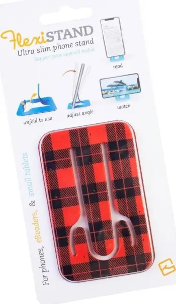 Mbaresë telefoni Thinking Gifts Flexistand, për smartphone dhe eReader, portativ, Red Tartan