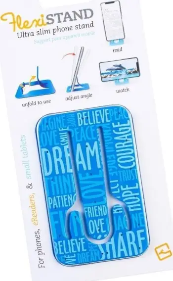 Mbajtëse telefoni Thinking Gifts Flexistand, për smartphone dhe tablet të vogël, dizajn Blue Words