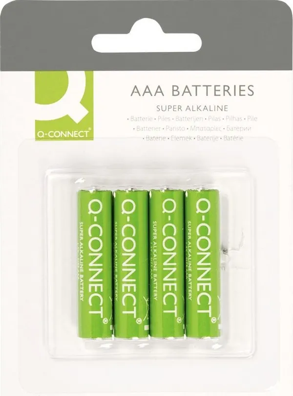 Bateri alkaline AAA Q-Connect KF00488, 1.5V, paketim 4 copë, jeshile - 1