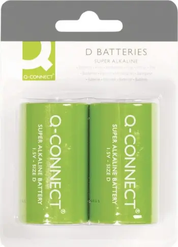 Bateri alkaline Q-Connect Size D, 1.5V, paketë 2 copë