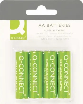 Bateri alkaline Q-Connect KF00489, AA, set 4 copë, jeshile
