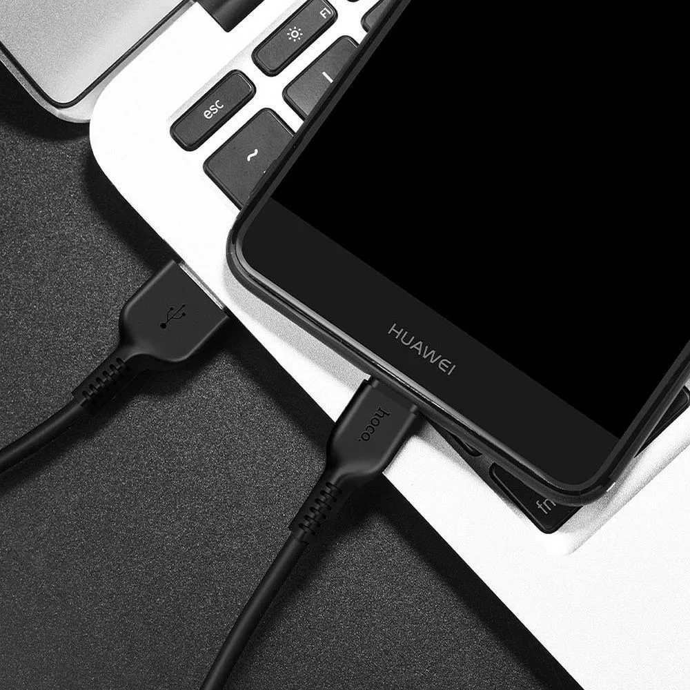 Kabllo USB Hoco USB A në USB C, 1 m, e zezë - 3