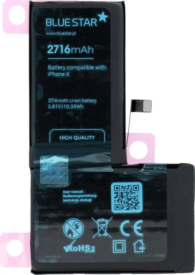 Bateri telefoni Blue Star HQ për iPhone X, 2716mAh, polimer - 1
