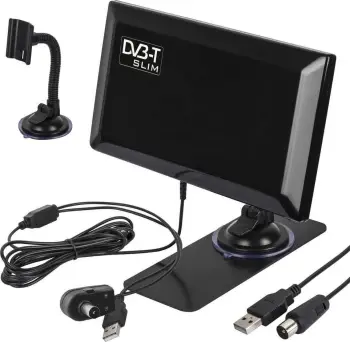 Antena e brendshme Maclean DVB-T T2, H.265 HEVC, kompakte, e zezë