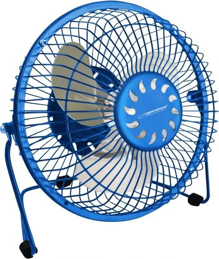 Ventilator tavoline Esperanza USB, metal, 5", blu - 1