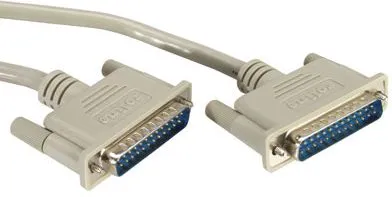 Kabllo printeri Roline 25 pin mashkull mashkull, 1.8m, gri - 1