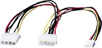 Kabllo furnizimi Roline 11.03.1010, Molex në 2x Molex + FDD, 30cm