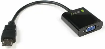 Adapter HDMI në VGA Techly 306493, dalje audio 3.5mm, i zi