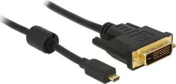 Kabllo Delock HDMI Micro në DVI D, 1m, i zi