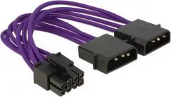 Kabllo e brendshme energjie DeLOCK 83703, EPS 8 pin në 2x 4 pin, 15 cm, vjollcë