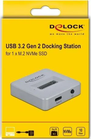 Dok stacion Delock 64000 M.2 PCIe NVMe, USB C 3.2 Gen 2, gri - 3