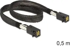 Kabllo Mini SAS Delock 83386, SFF 8643 në SFF 8643, 0.5m, i zi