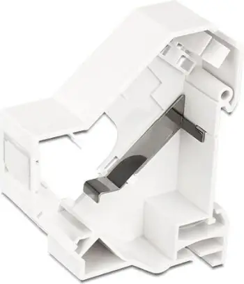 Mbajtës Keystone DeLOCK 86232, për shina DIN, i zi