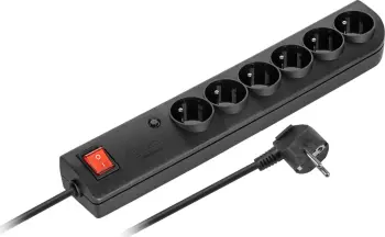 Zgjatues me mbrojtje nga mbingarkesa Power Strip 6xz/u, 6 dalje, 1.5m, i zi