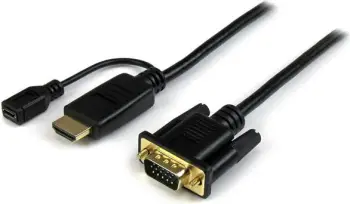 Kabllo StarTech HDMI - D-Sub (VGA) + micro USB, 2m, e zezë