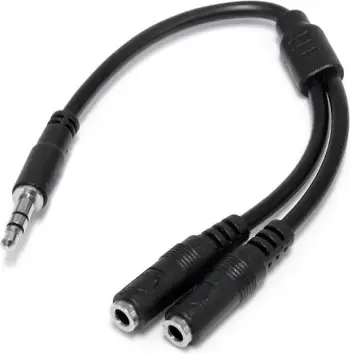 Kabllo StarTech Jack 3.5mm - Jack 3.5mm (MUY1MFFS), 2 kabllo, 0.15m, e zezë