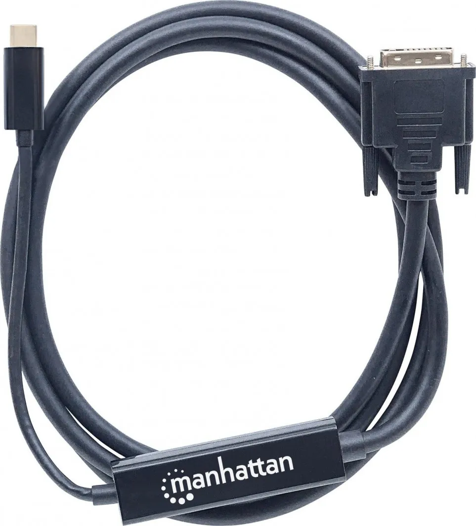 Kabllo video Manhattan 152457 USB C në DVI D, 2m, i zi - 5