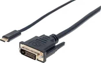 Kabllo video Manhattan 152457 USB C në DVI D, 2m, i zi