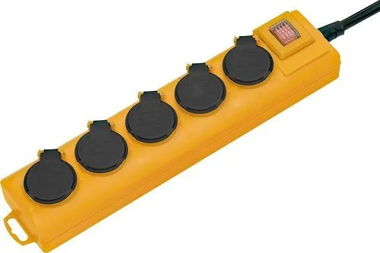 Fishe zgjatuese Brennenstuhl Super-Solid, 5 prizë, 2 m, e verdhë - 1