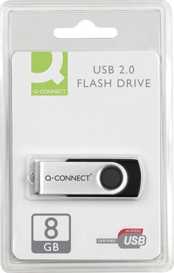 USB Q-Connect KF41512, 8GB, USB 2.0, e bardhë - 2