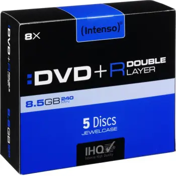 Disk DVD+R Intenso, 8.5GB DL, 8x, paketim Jewelcase