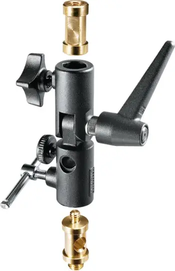 Adapter ombrelle fotografike Manfrotto 026 Lite-tite, rrotullues, metalik, i zi