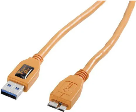 Kabllo USB Tether Tools TetherPro CU5454, USB 3.0 A në Micro B, 4.6m, portokalli - 1