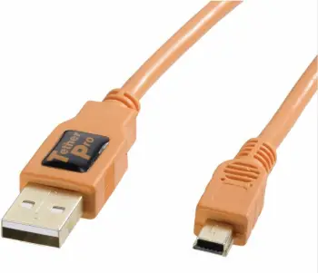 Kabllo USB Tether Tools CU5451, USB A në mini USB 2.0, 4.6 m, portokalli