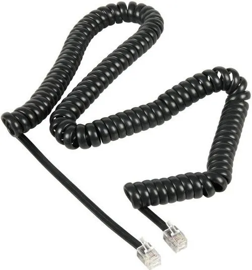 Kabllo spirale telefoni Goobay RB68002, 4 m, RJ10, e zezë - 1
