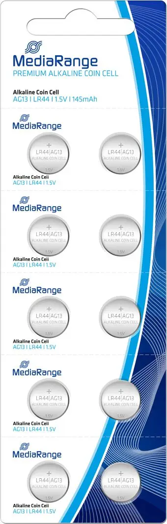 Bateri alkaline MediaRange LR44, 145mAh, paketim 10 copë