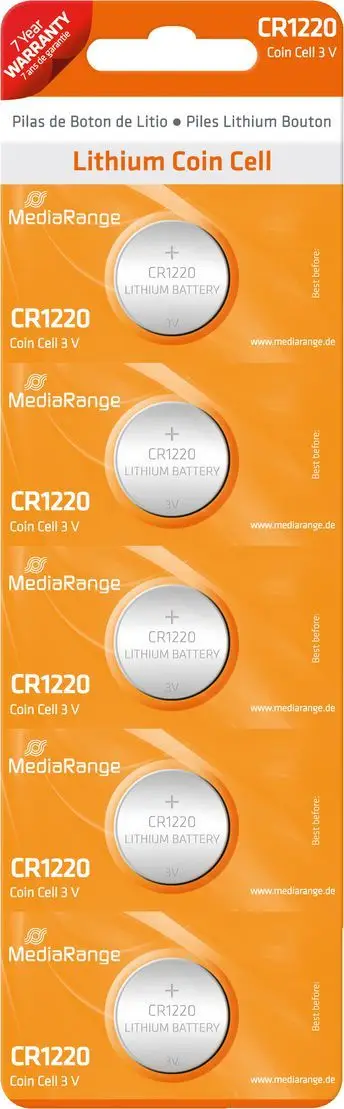 Bateri buton MediaRange CR1220, litium, paketim 5 copa