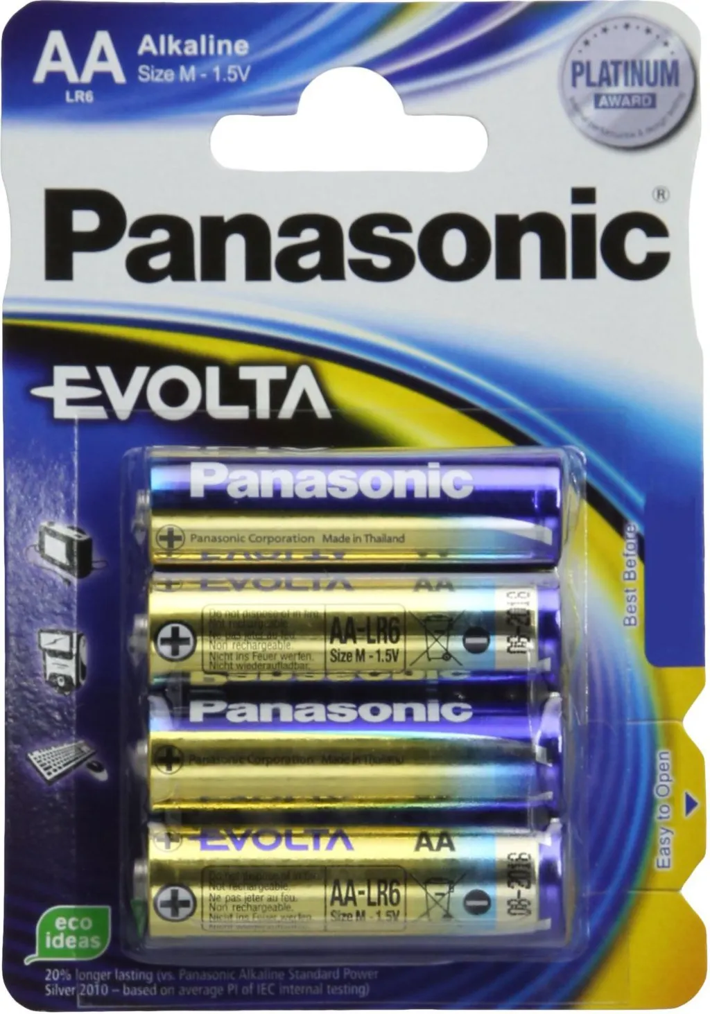 Bateri Panasonic Evolta AA / R6, 4 copë - 1